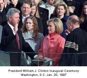 President Willam J. Clinton inaugural ceremony Washington D.C. January 20 1997
